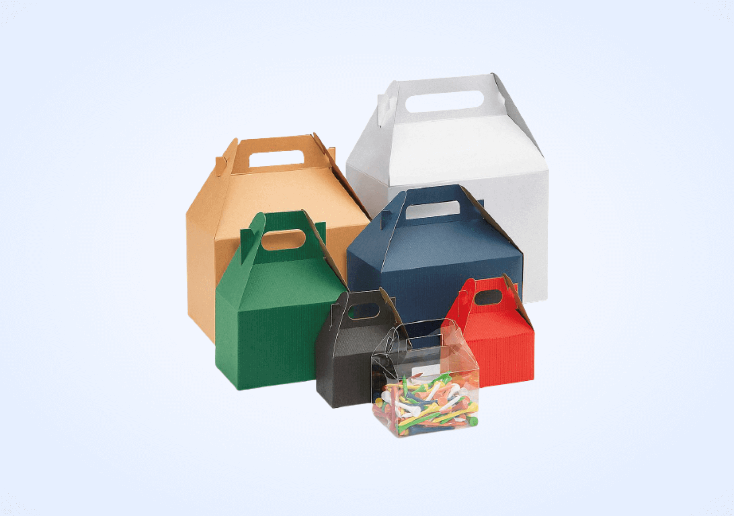 Custom Gable Boxes in Bulk Silver Edge Packaging