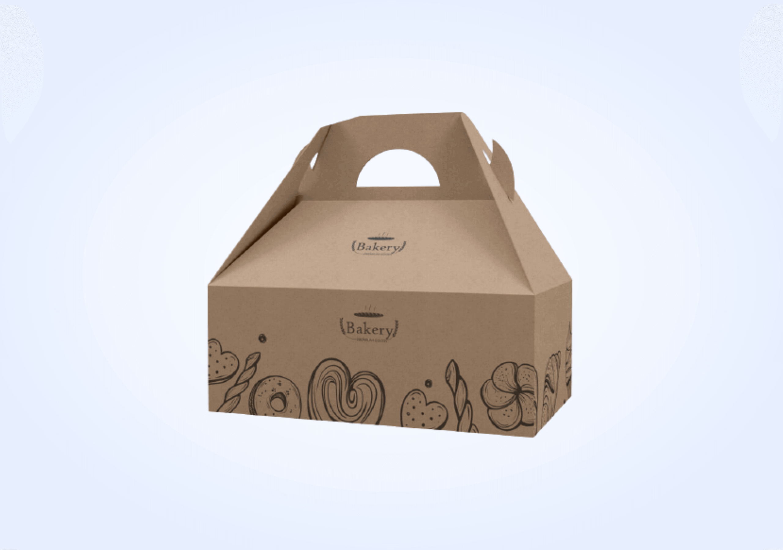 Custom Kraft Handle Boxes Silver Edge Packaging