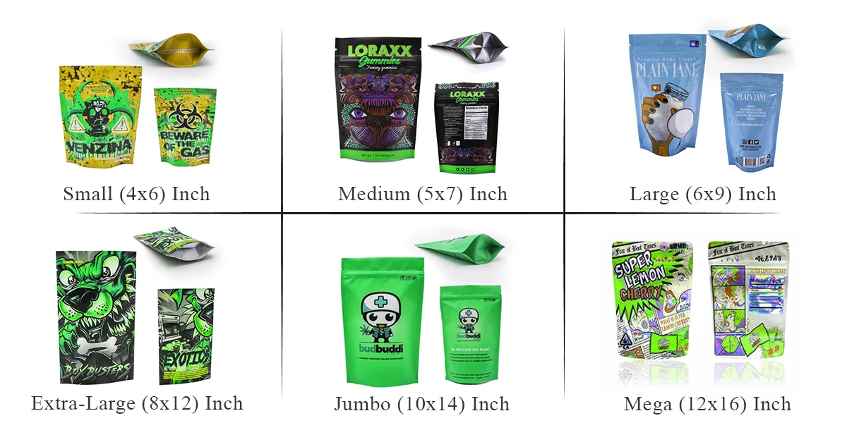 A Size Chart for Mylar Bags